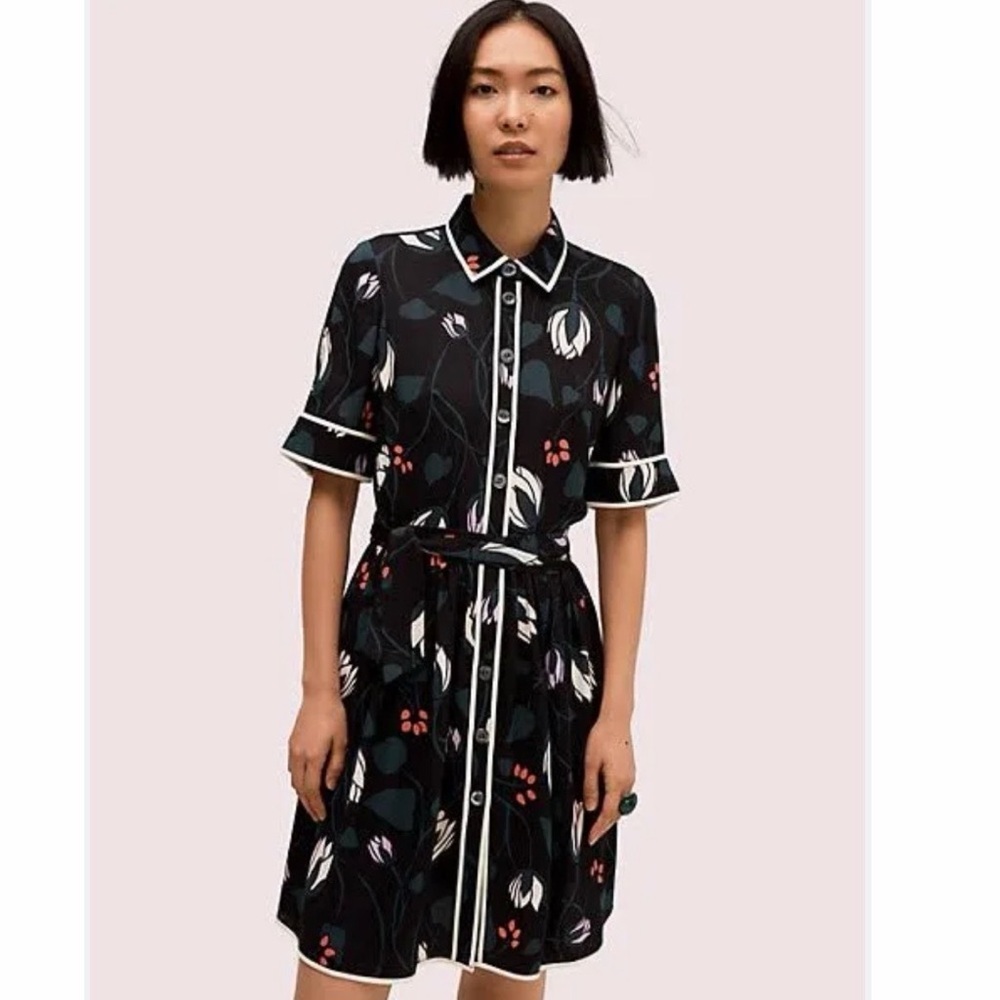 Kate spade Deco Bloom Short Sleeve Shirt Dress SIZE 4